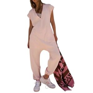 Hot Shot Free People Movement V-Neck Onesie Light Pink Size XS EUC